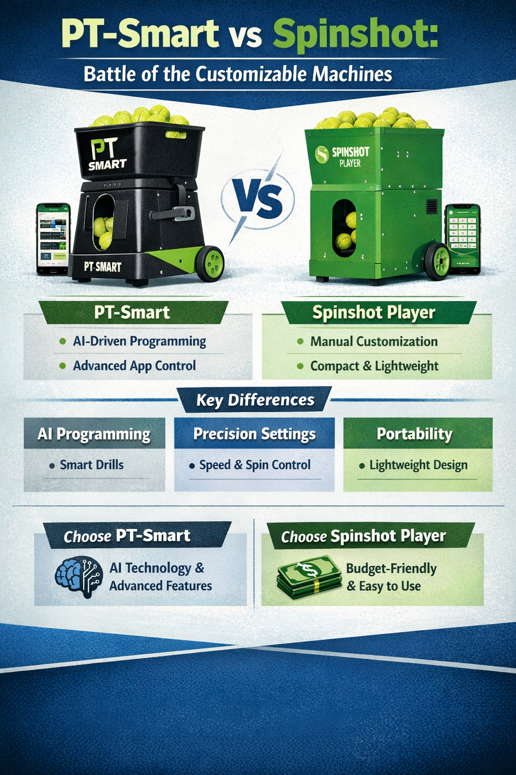 PT-Smart vs Spinshot: Battle of the Customizable Machines