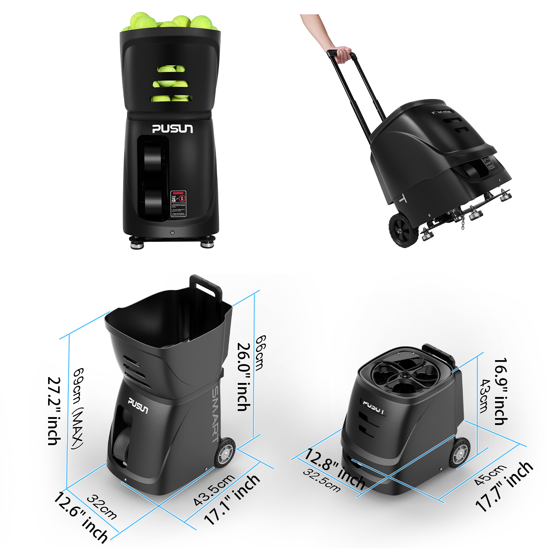 PUSUN PT-Smart: Best-Selling AI Tennis & Padel Ball Machine with App Control