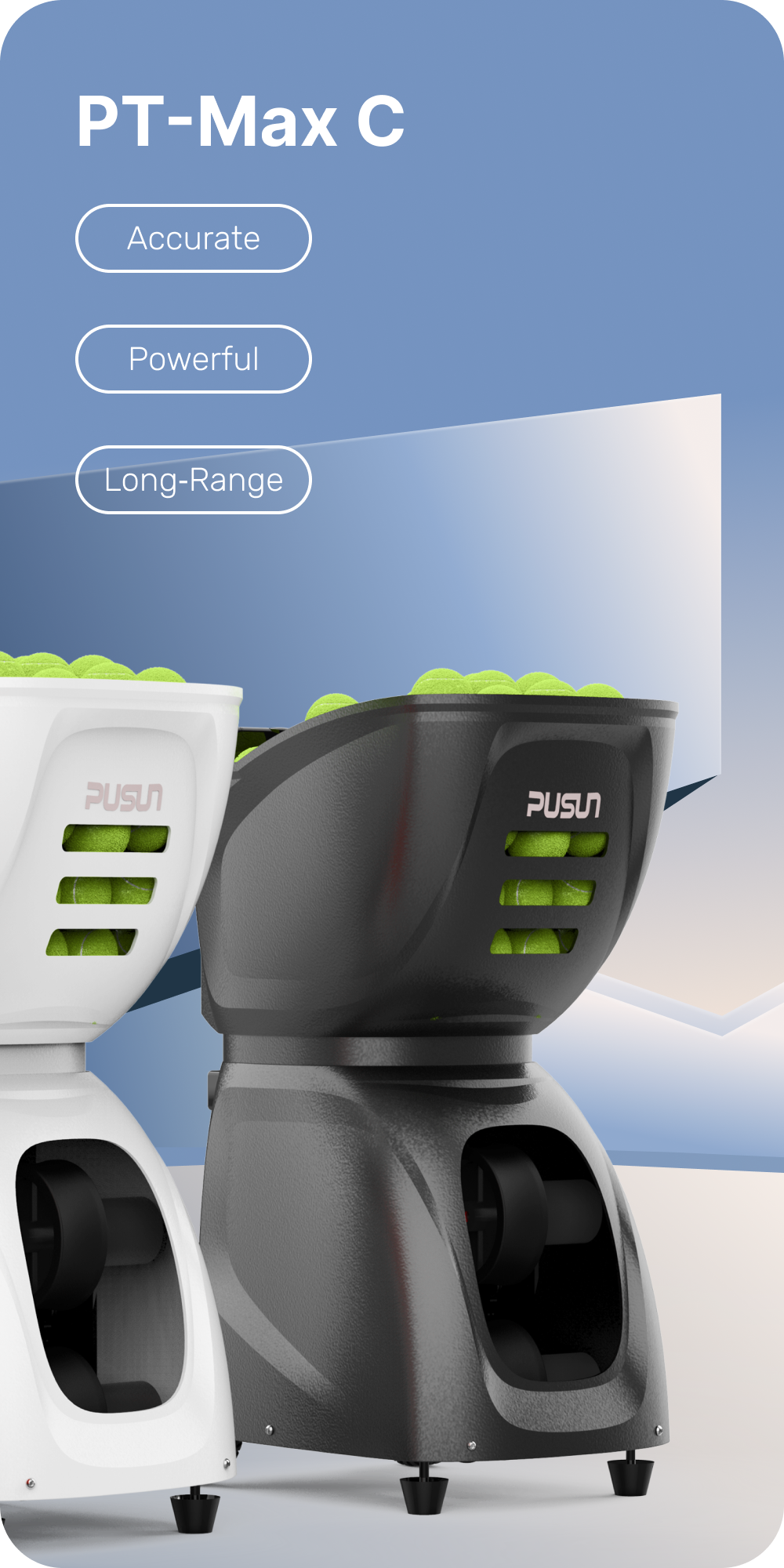 PT-MAX C Tennis Ball Machine for Practice | PUSUN